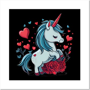 Valentines Unicorn Love Posters and Art